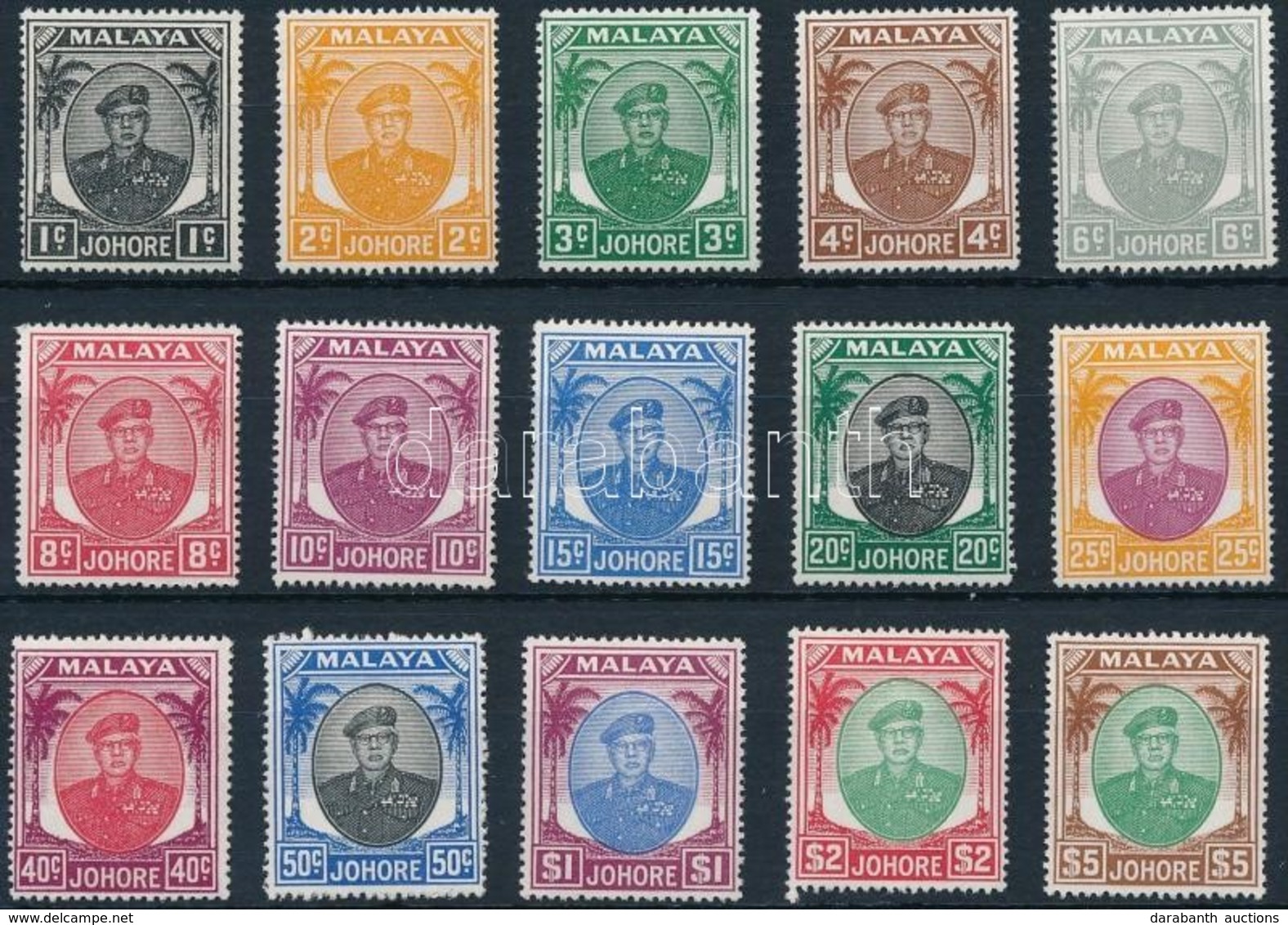 ** Johore 1949 Forgalmi 15 érték Mi 115-118, 120-121, 123, 125-126, 128, 131-135 - Altri & Non Classificati