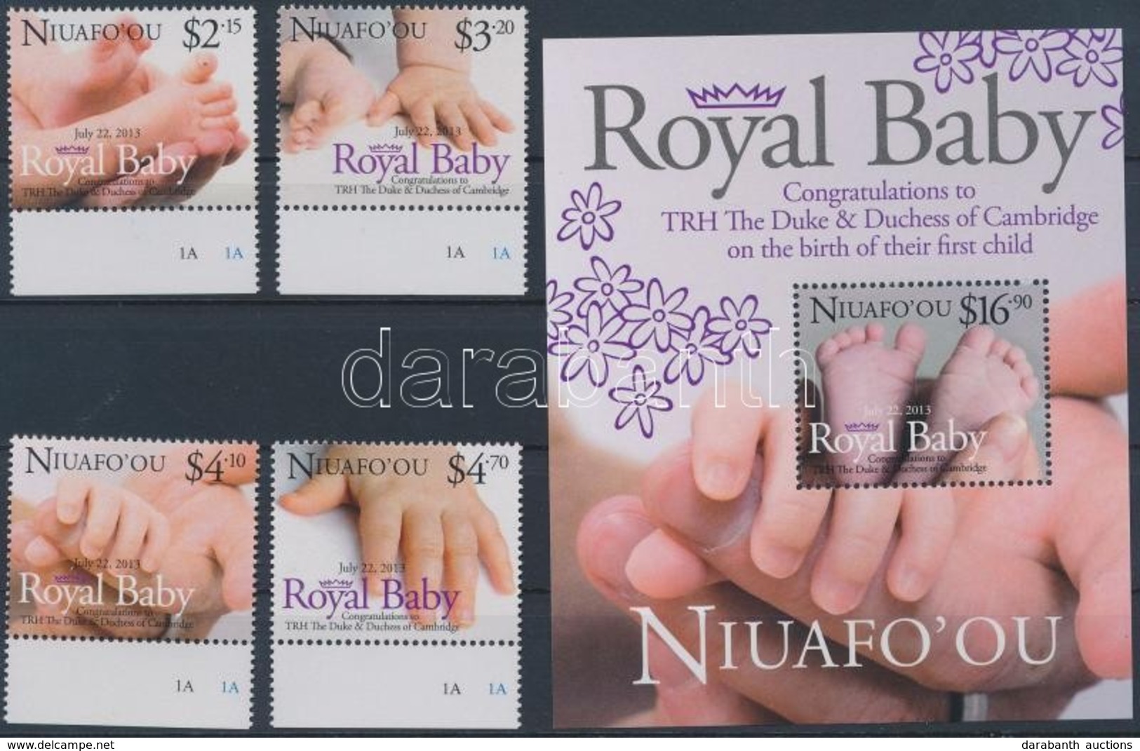 ** 2013 Royal Baby - A Kis Trónörökös ívszéli Sor + Blokk - Altri & Non Classificati