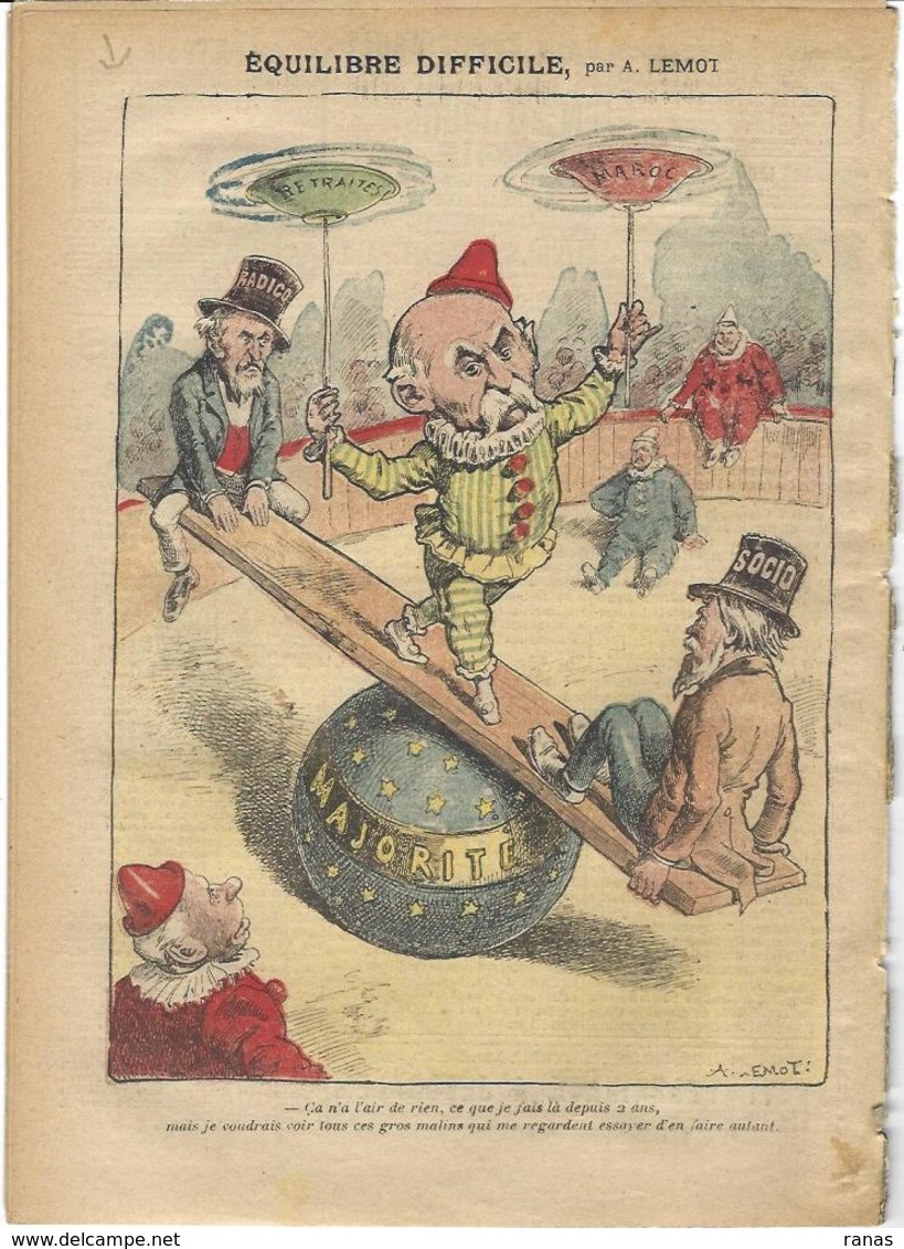 Clemenceau Cirque Circus Le Pélerin N° 1647 De 1906 - Other & Unclassified