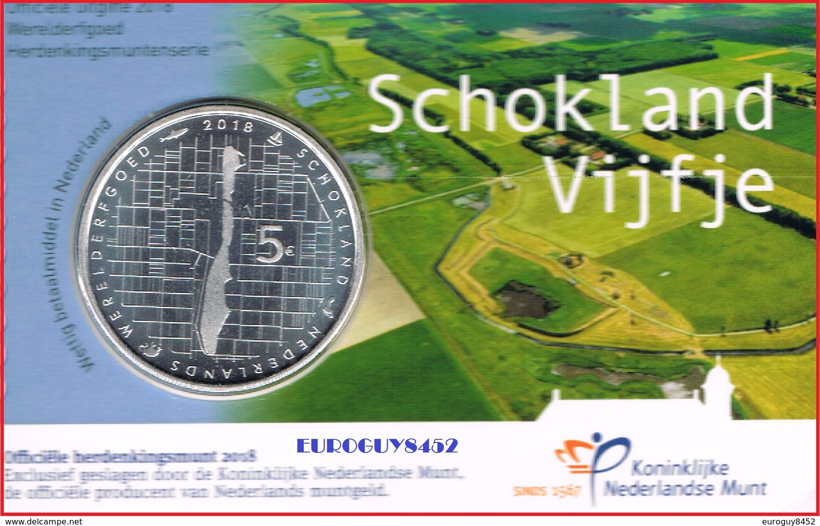 NEDERLAND - COINCARD 5 € 2018 UNC - SCHOKLAND VIJFJE - Pays-Bas