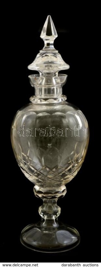 Fedeles Váza, Csiszolt, Metszett, Apró Csorbával, M: 31 Cm - Glass & Crystal