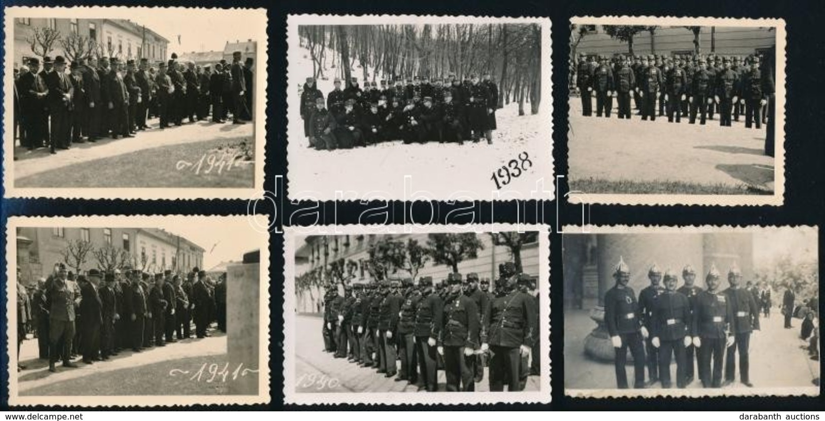 1932-1941 Rendőrök Csoportképe, 6 Db, 6×9 Cm - Non Classificati
