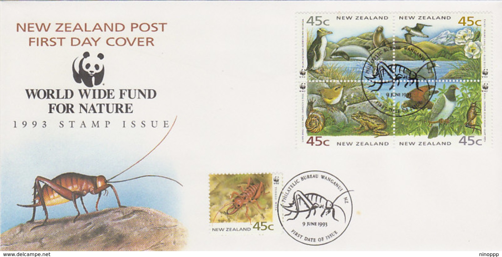 New Zealand 1993 WWF Species FDC - FDC