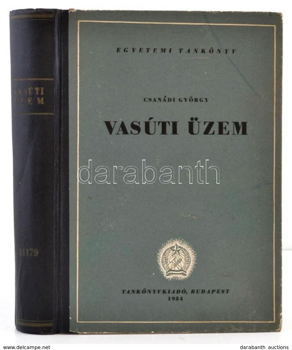 Csanádi György: Vasúti üzem. Bp.,1954, Tankönyvkiadó. Kiadói Félvászon-kötés, Egy-két Ragasztott Lappal, Kissé Kopott Bo - Non Classificati