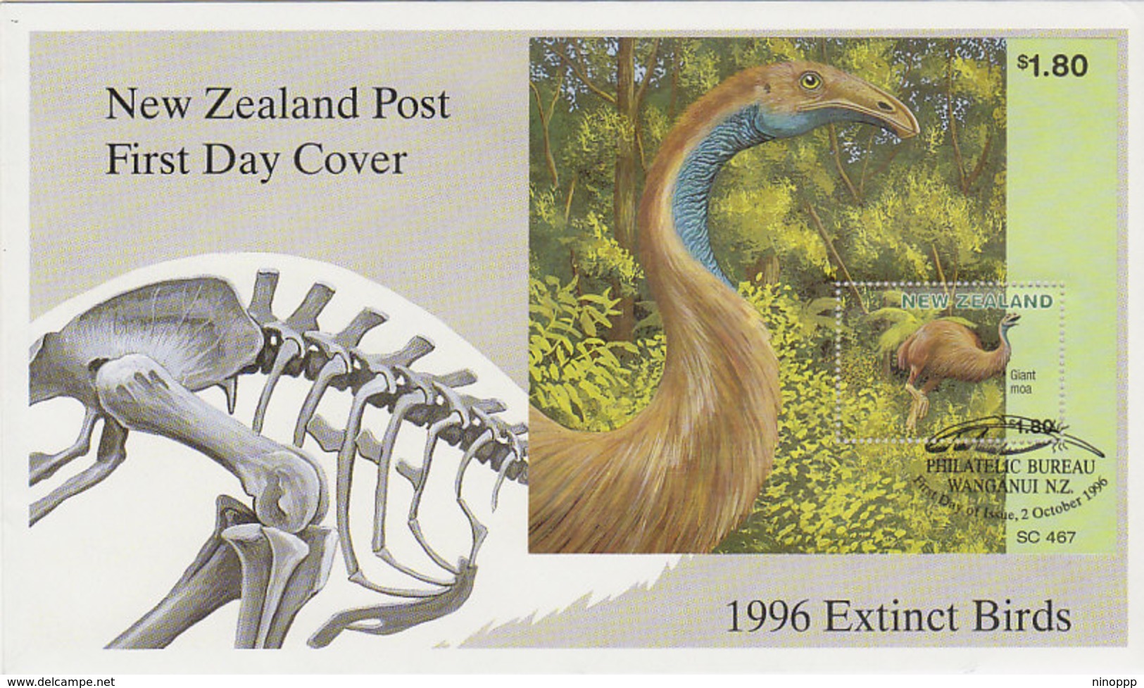 New Zealand 1996 Extict Birds  Miniature Sheet FDC - FDC