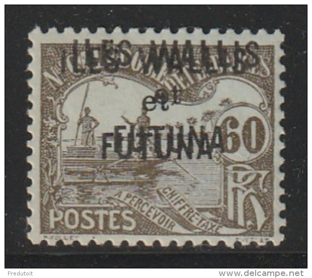 WALLIS Et FUTUNA - TIMBRE TAXE N°7 A * (1920) DOUBLE SURCHARGE - Timbres-taxe