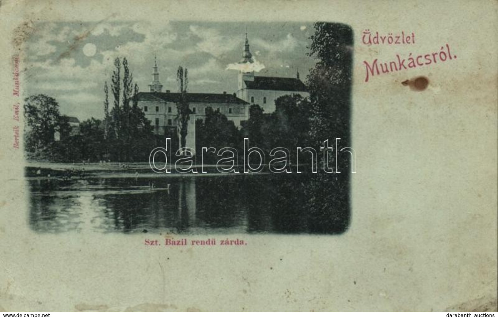 * T2/T3 1899 Munkács, Mukacevo, Mukacheve; Szent Basil Rendű Zárda; Kiadja Bertsik Emil / Nunnery (EK) - Unclassified