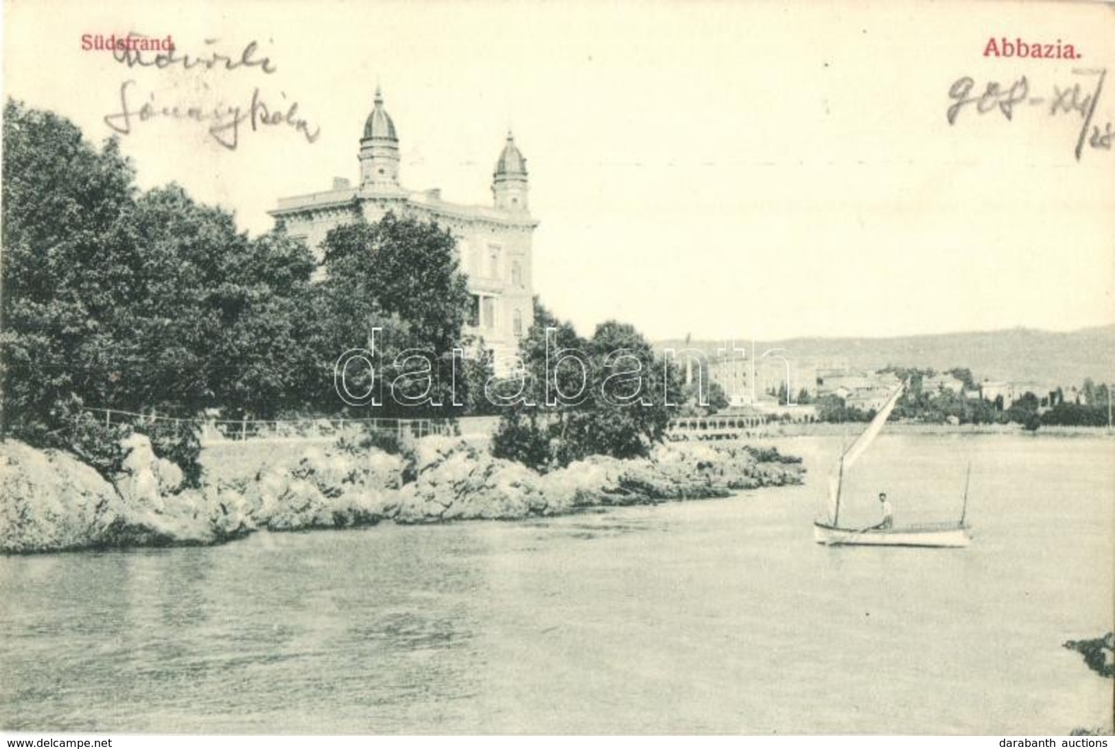 T2 1908 Abbazia, Opatija; Südstrand . Divald Károly 1842-1908. - Unclassified