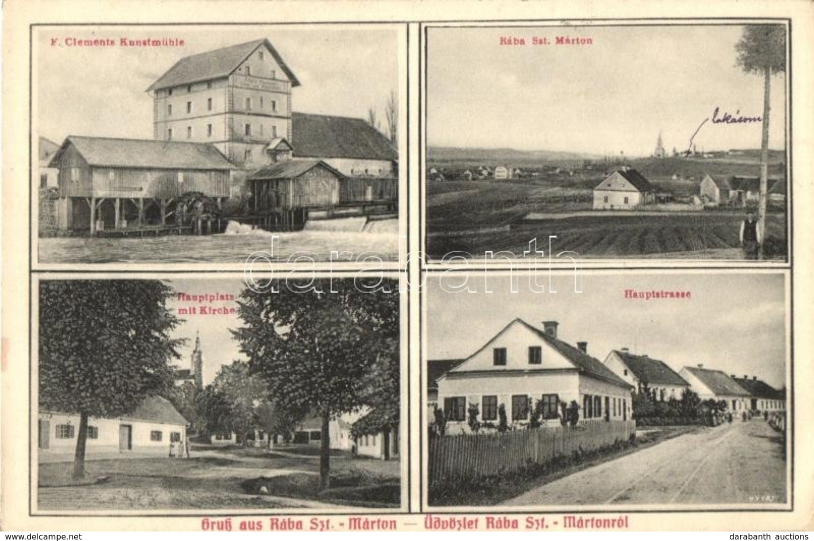 T2/T3 Rábaszentmárton, Németszentmárton, Sankt Martin An Der Raab; F. Clements Kunstmühle, Hauptlplatz Mit Kirche, Haupt - Sin Clasificación