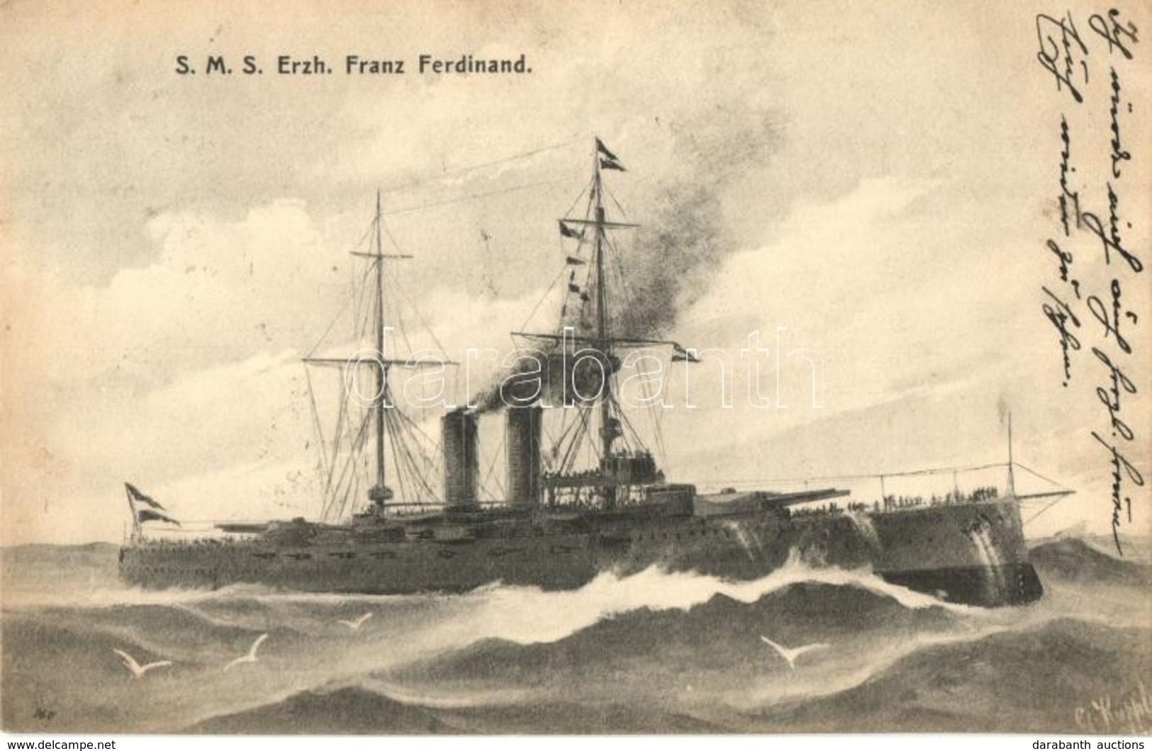 T2 1909 SMS Erzherzog Franz Ferdinand Osztrák-magyar Haditengerészet Radetzky-osztályú Csatahajója / K.u.K. Kriegsmarine - Non Classificati