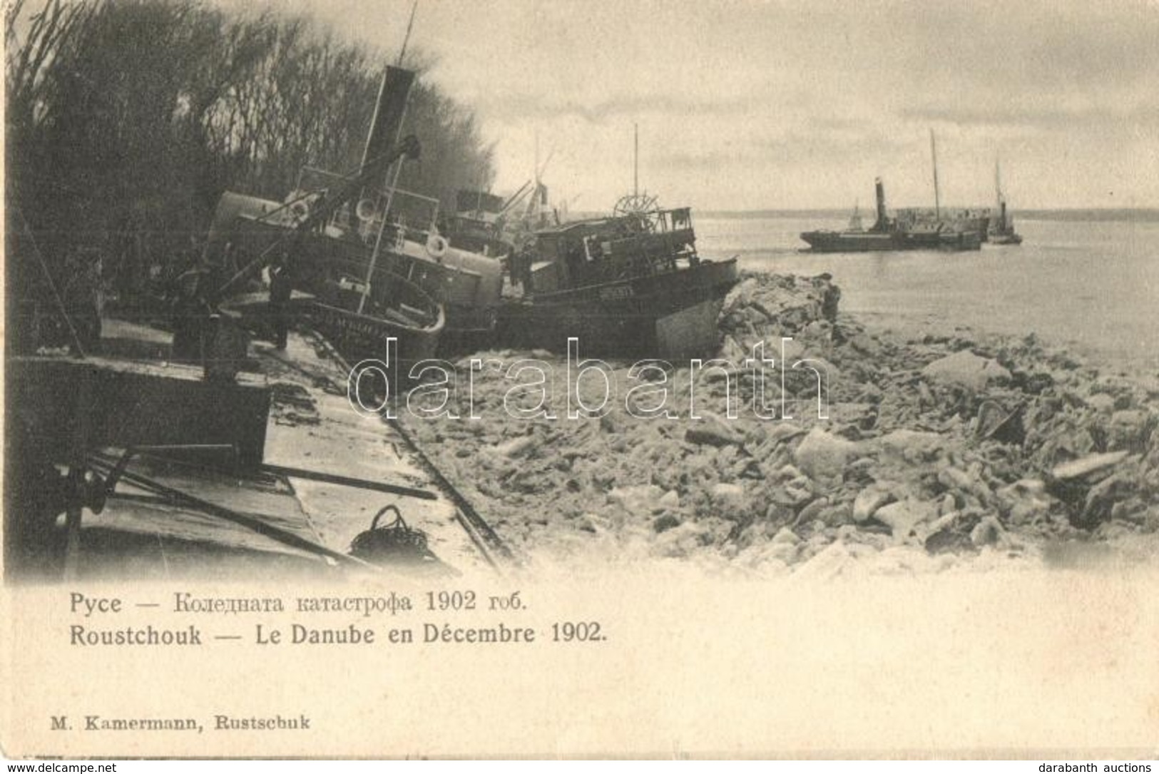 ** T2 1902 Ruse, Pyce, Roustchouk; Le Danube En Décembre / The Danube River In December, Ships In Ice Pack - Unclassified
