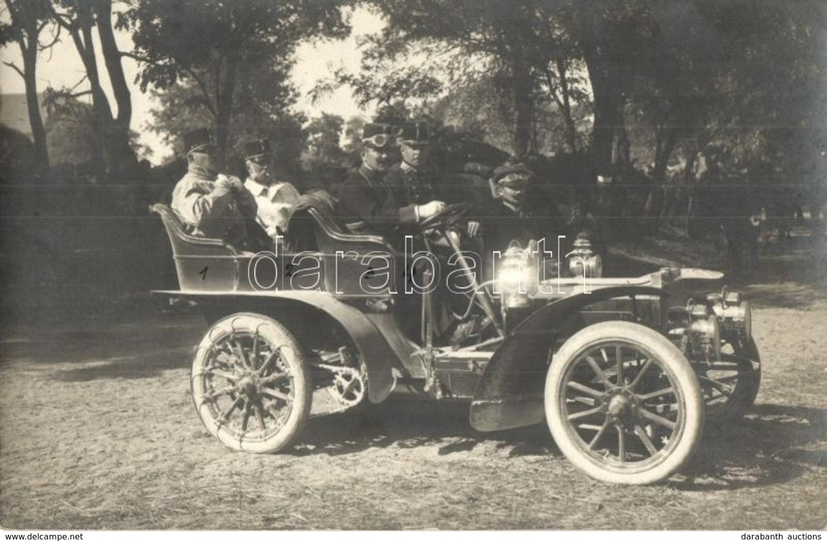 * T2 1905 Sóskút, Katonai Főtisztek Autómobilban; Globucsár, Fürst. V. Lobkovic, Szabó Lajos Gewerbeinspector, Major Wol - Non Classificati