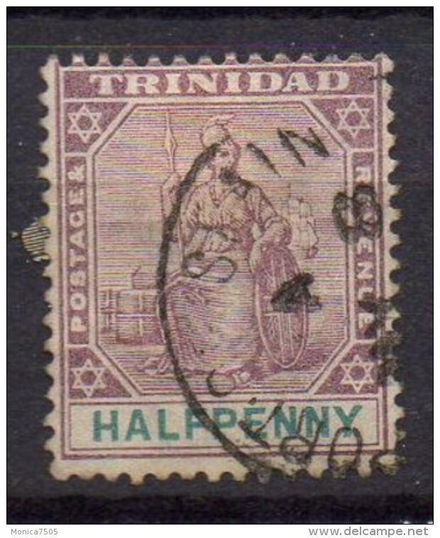 TRINITE  ( POSTE ) : Y&amp;T N°  44  TIMBRE  BIEN  OBLITERE . - Trinité & Tobago (...-1961)