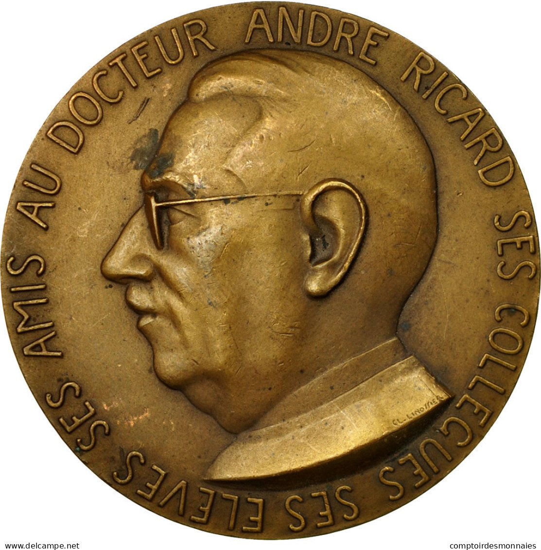 France, Médaille, Médecine, Docteur Henri Ricard, Linossier, SUP, Bronze - Autres & Non Classés