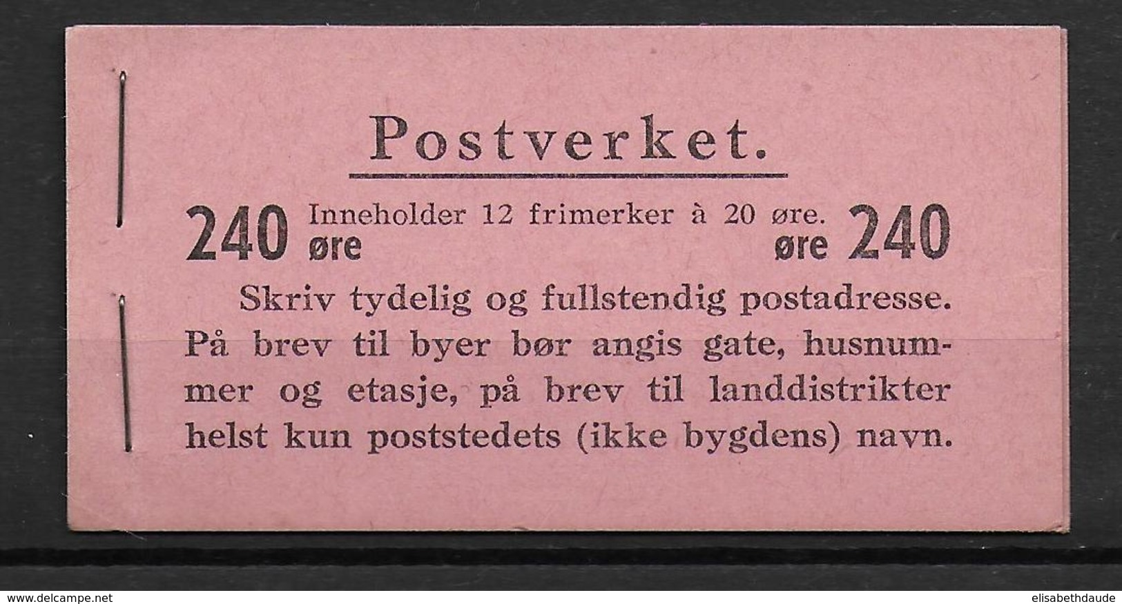 NORVEGE - 1937 - CARNET USAGE COURANT RARE  **/MNH - - Libretti