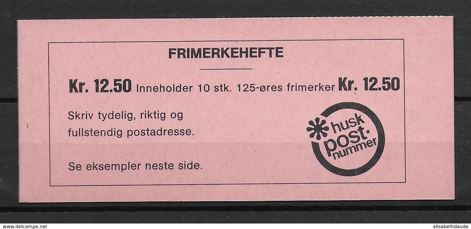 NORVEGE - 1975 - CARNET USAGE COURANT  **/MNH -TIMBRES à L'ENVERS - Timbres De Distributeurs [ATM]