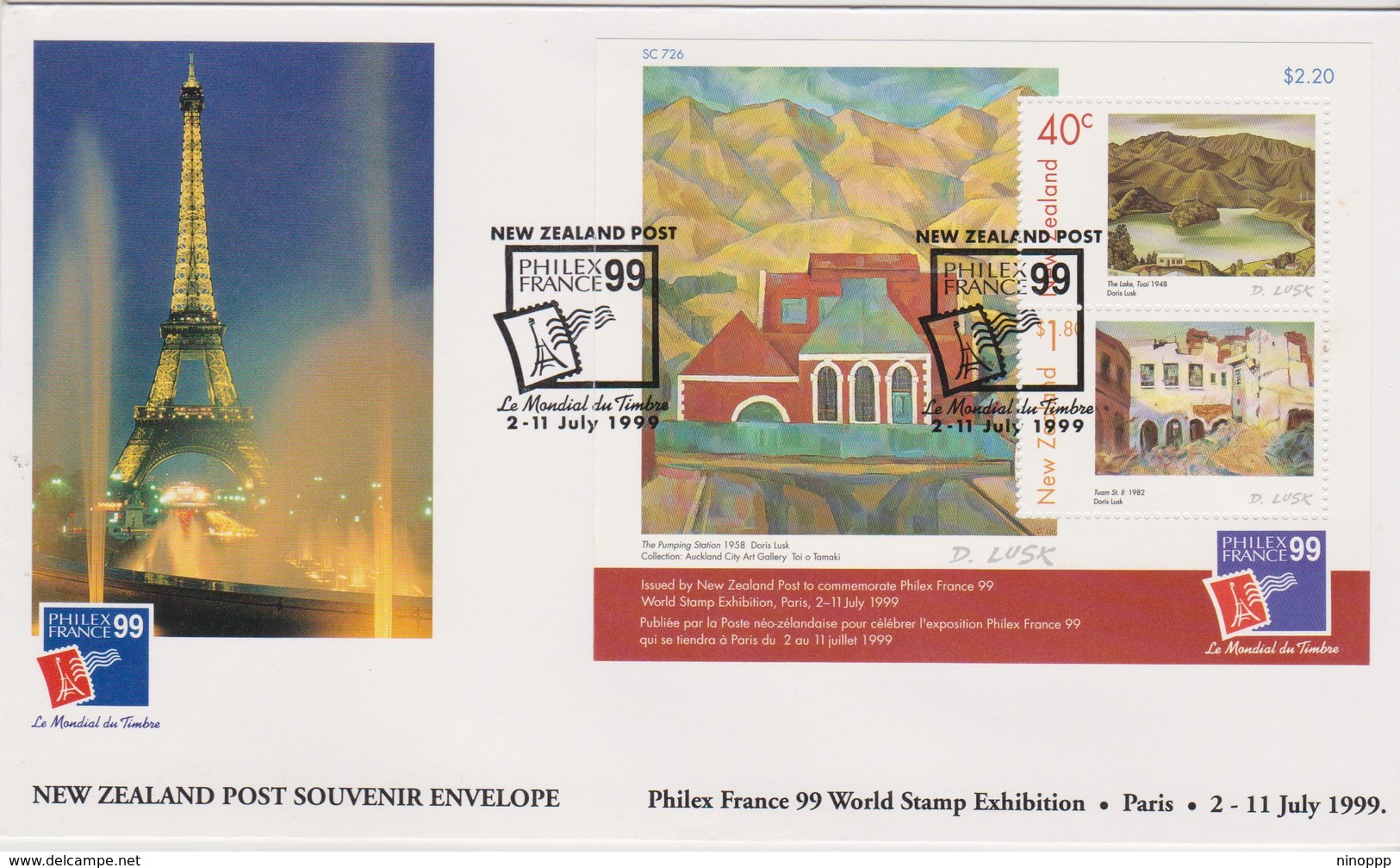 New Zealand 1999 Philexfrance 99 Miniature Sheet FDC - FDC