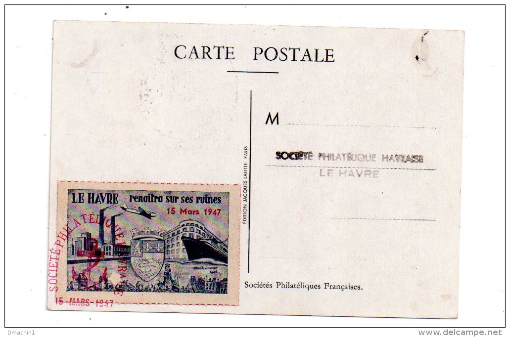 Journée Du Timbre 1947-Le Havre-paquebot Washington-voir état - ....-1949