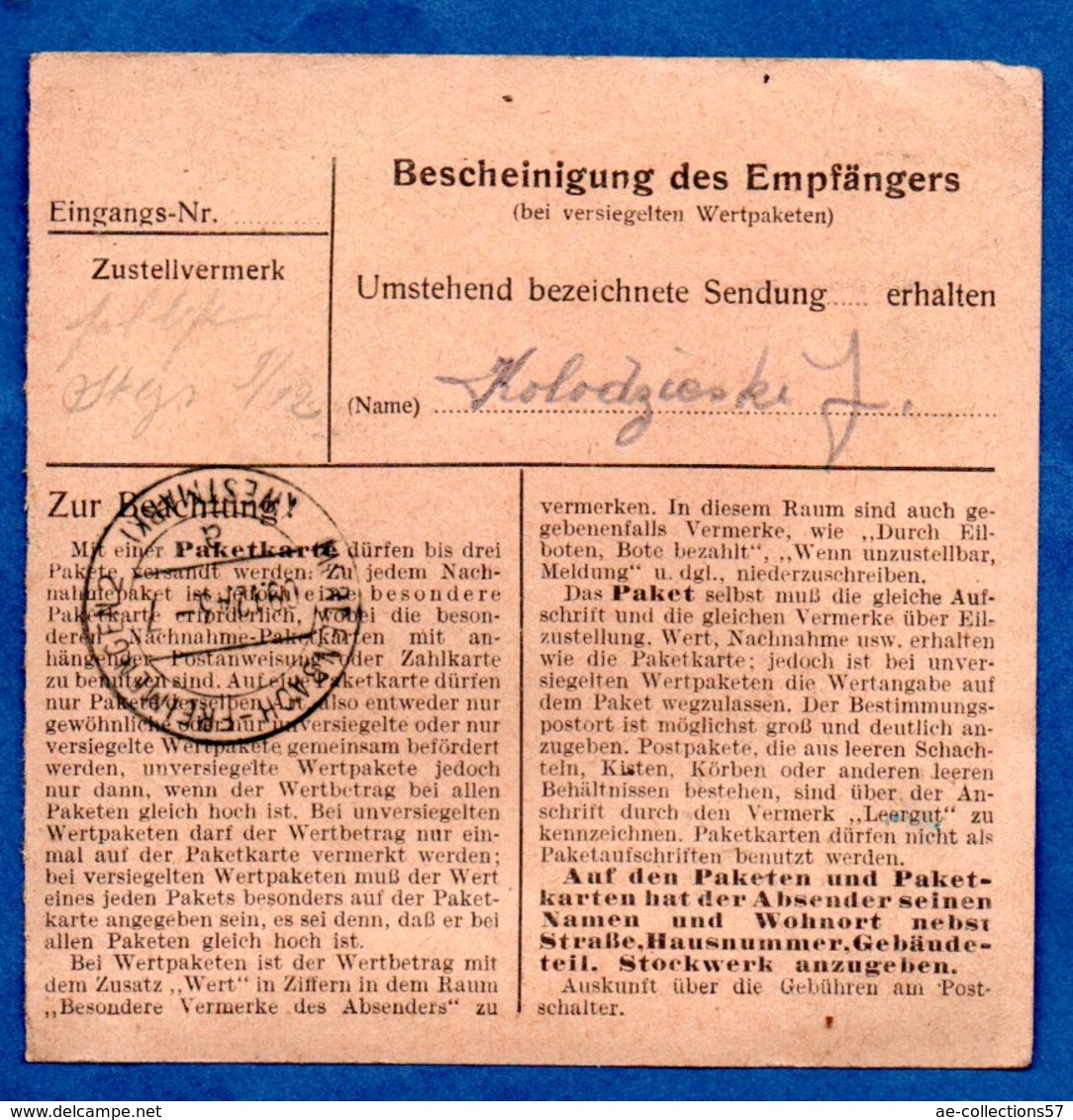 Colis Postal  - Départ Scherweiler  -  09/12/1943 - Lettres & Documents