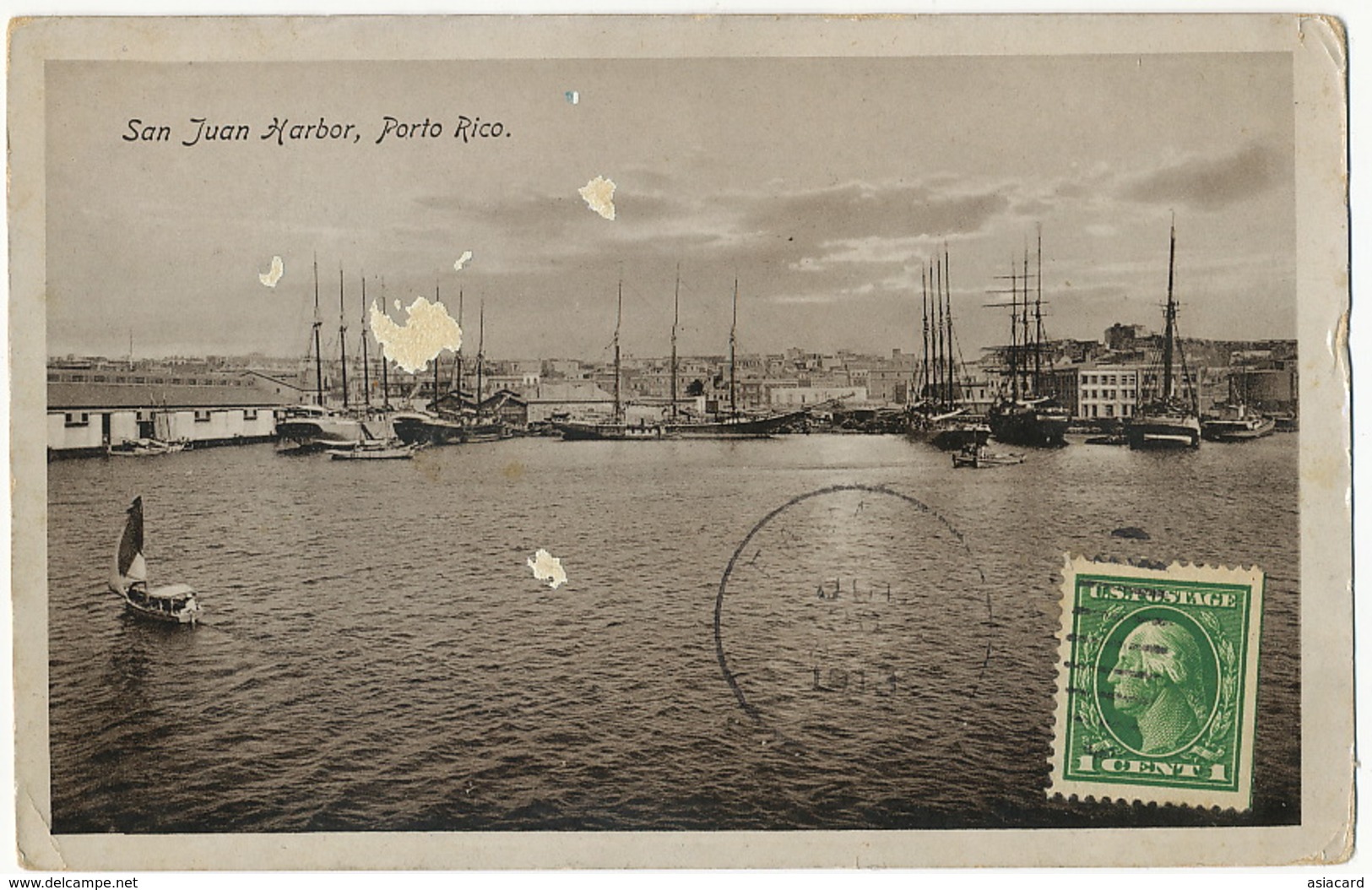 San Juan Harbor Porto Rico  P. Used Deltiology Globus Collector Club - Puerto Rico