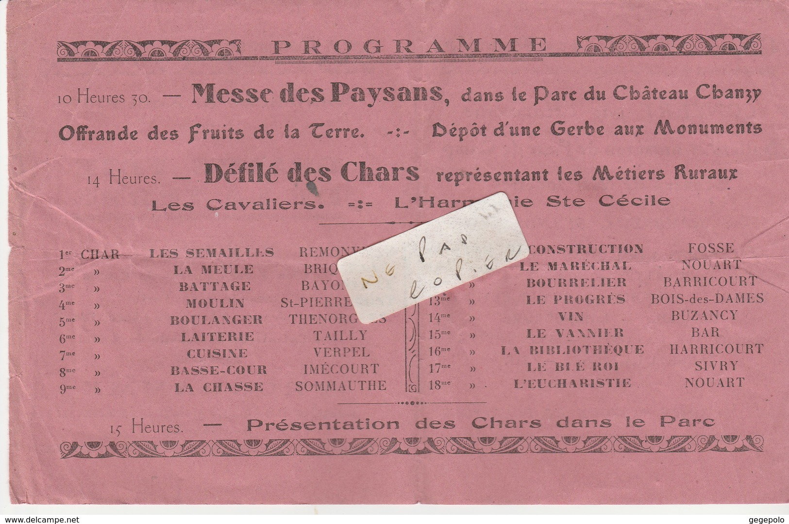 08 - BUZANCY - Grande Fête De La Terre Du 31/08/1947 ( 4 Pages 11 Cm X 13,6 Cm )    Rare   En L'état - Programs