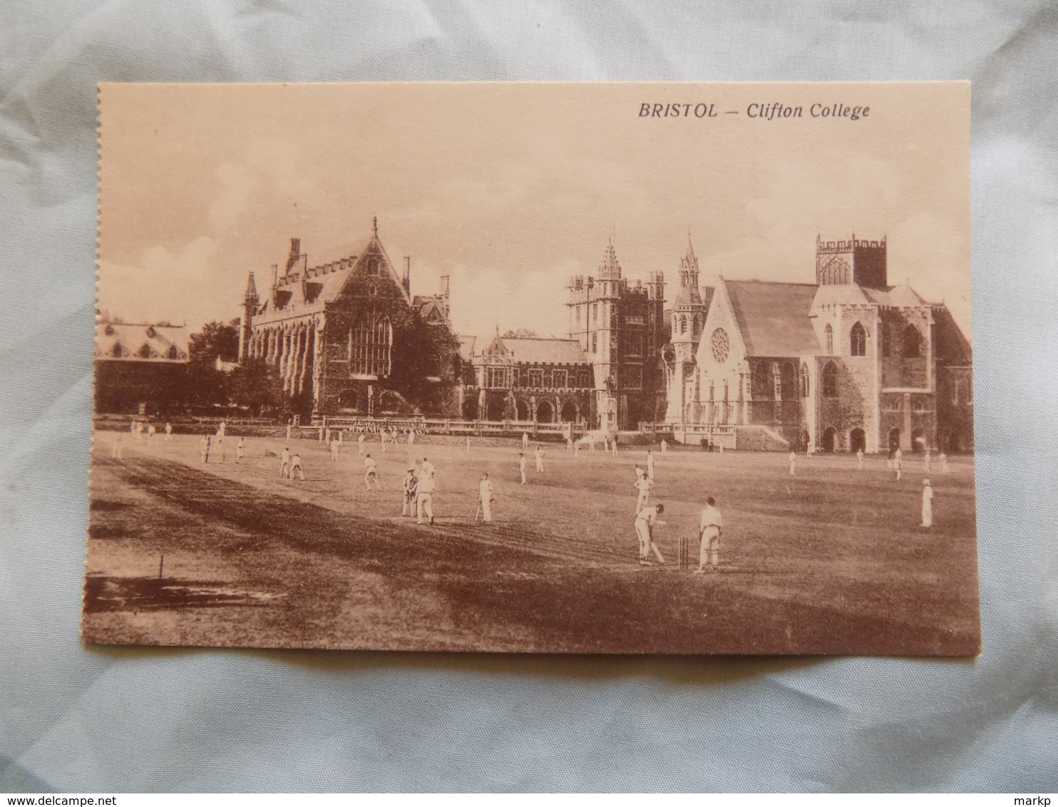 VINTAGE UK: BRISTOL CLIFTON College Cricket Match Sepia - Bristol