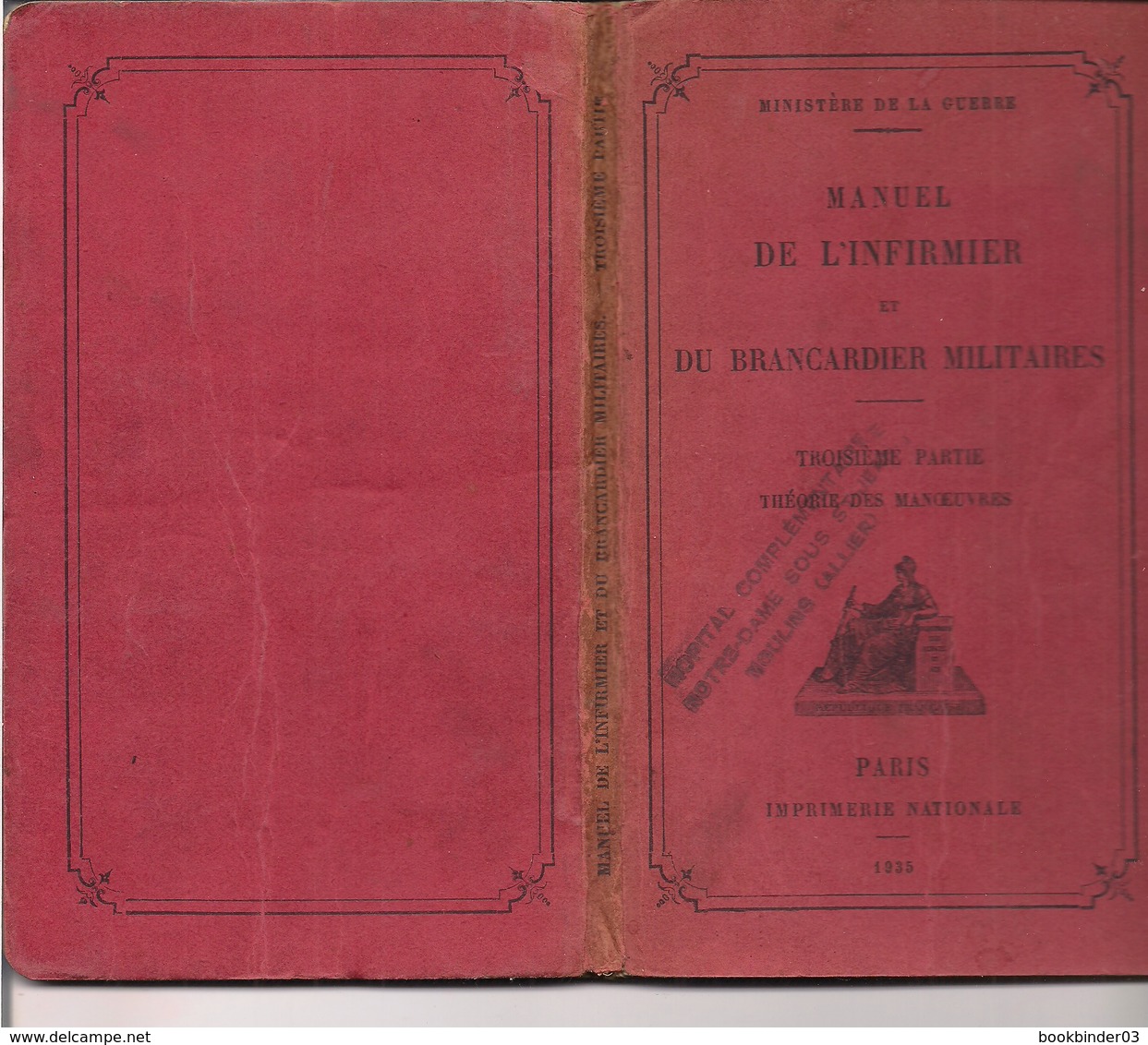 MANUEL DE L'INFIRMIER ET DU BRANCARDIER MILITAIRES - 1935 Paris Imprimerie Nationale - Autres & Non Classés