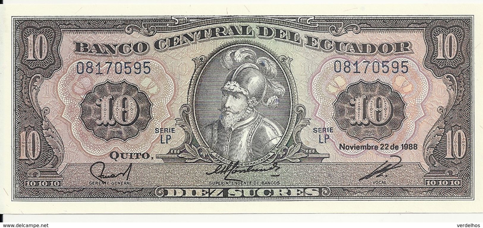 EQUATEUR 10 SUCRES 1988 UNC P 121 - Equateur