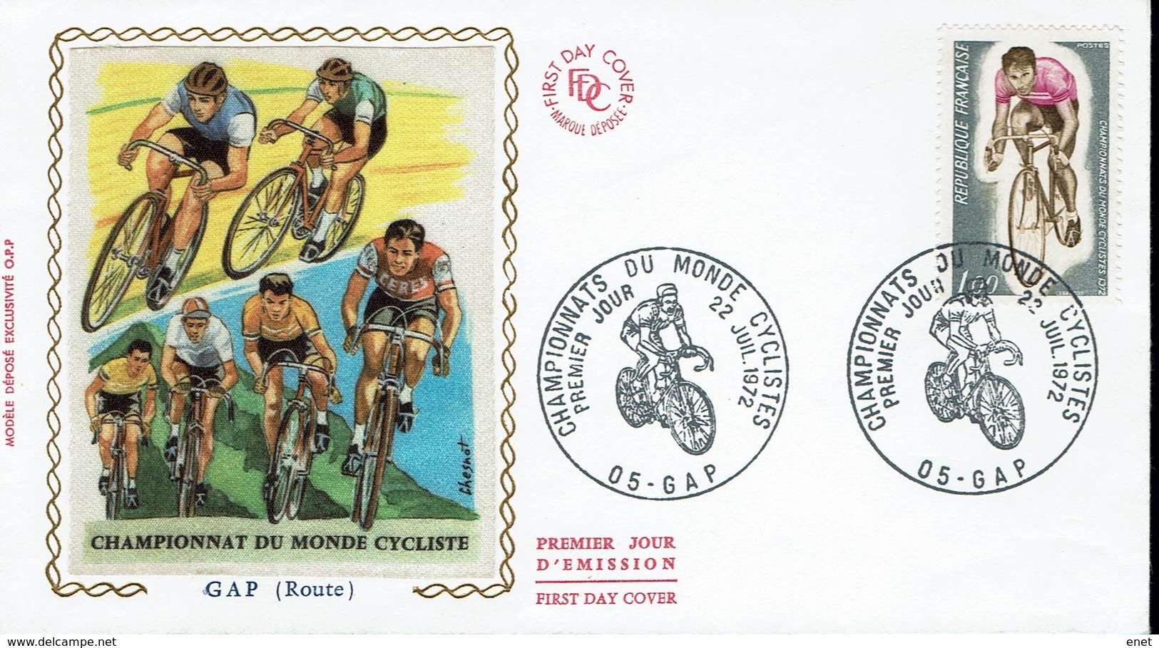 Frankreich France 1972 - Radweltmeisterschaften - MiNr 1804 FDC - Radsport