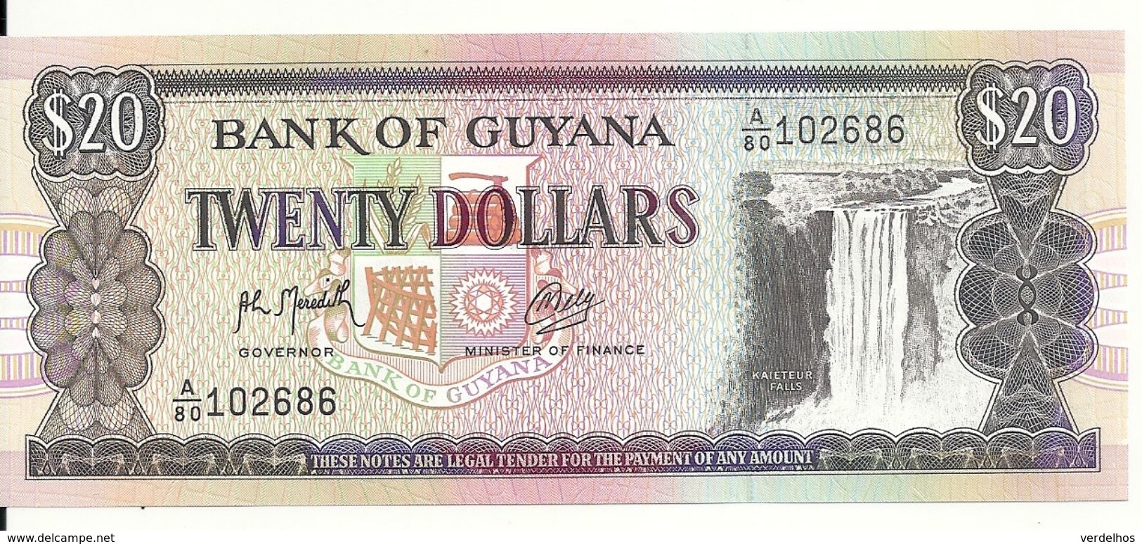 GUYANE 20 DOLLARS ND1989 UNC P 27 - Guyana