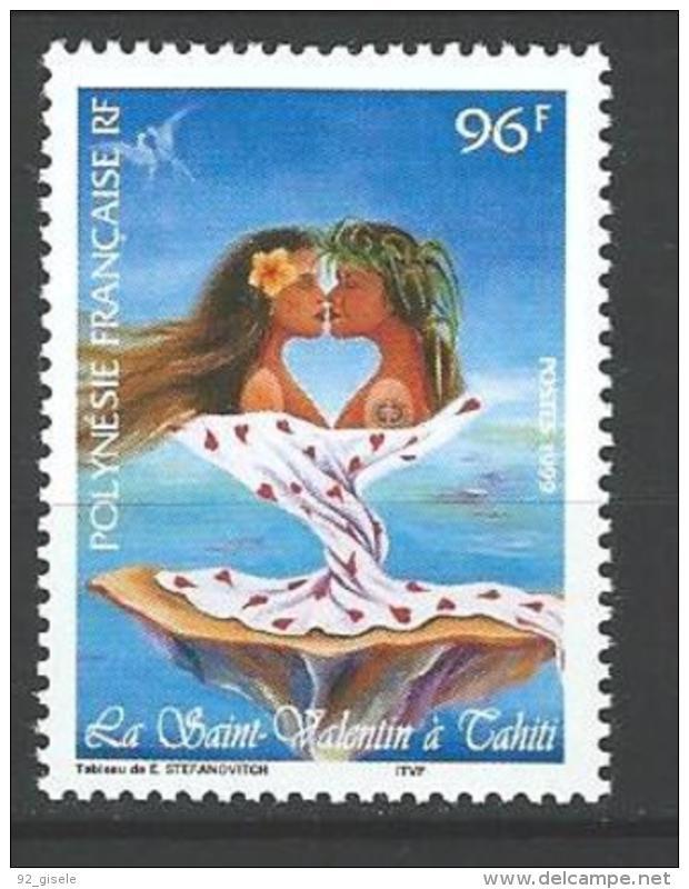 Polynésie YT 578 " Saint-Valentin " 1999 Neuf** - Unused Stamps