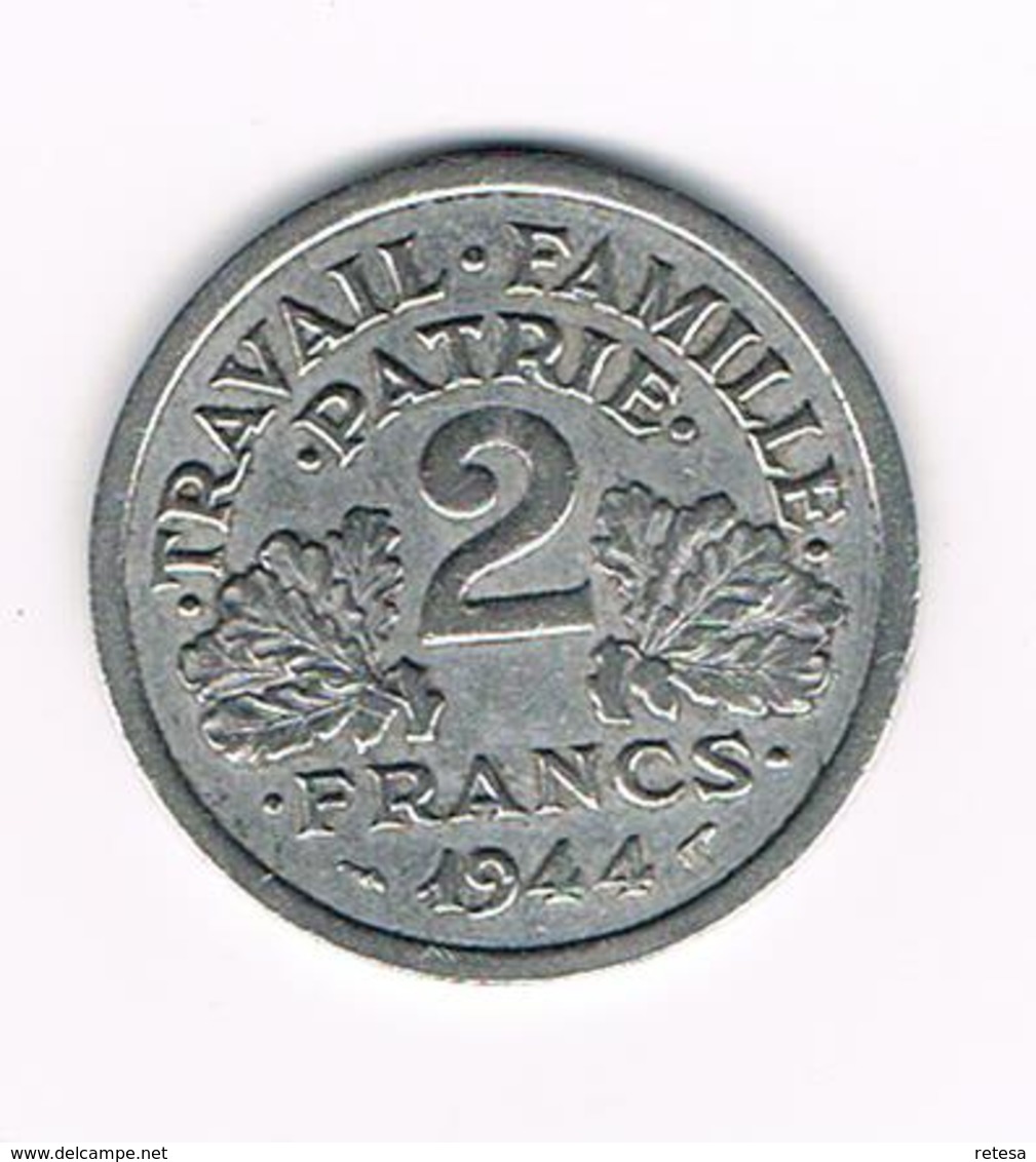 =&  FRANKRIJK 2 FRANCS 1944 C - Autres & Non Classés