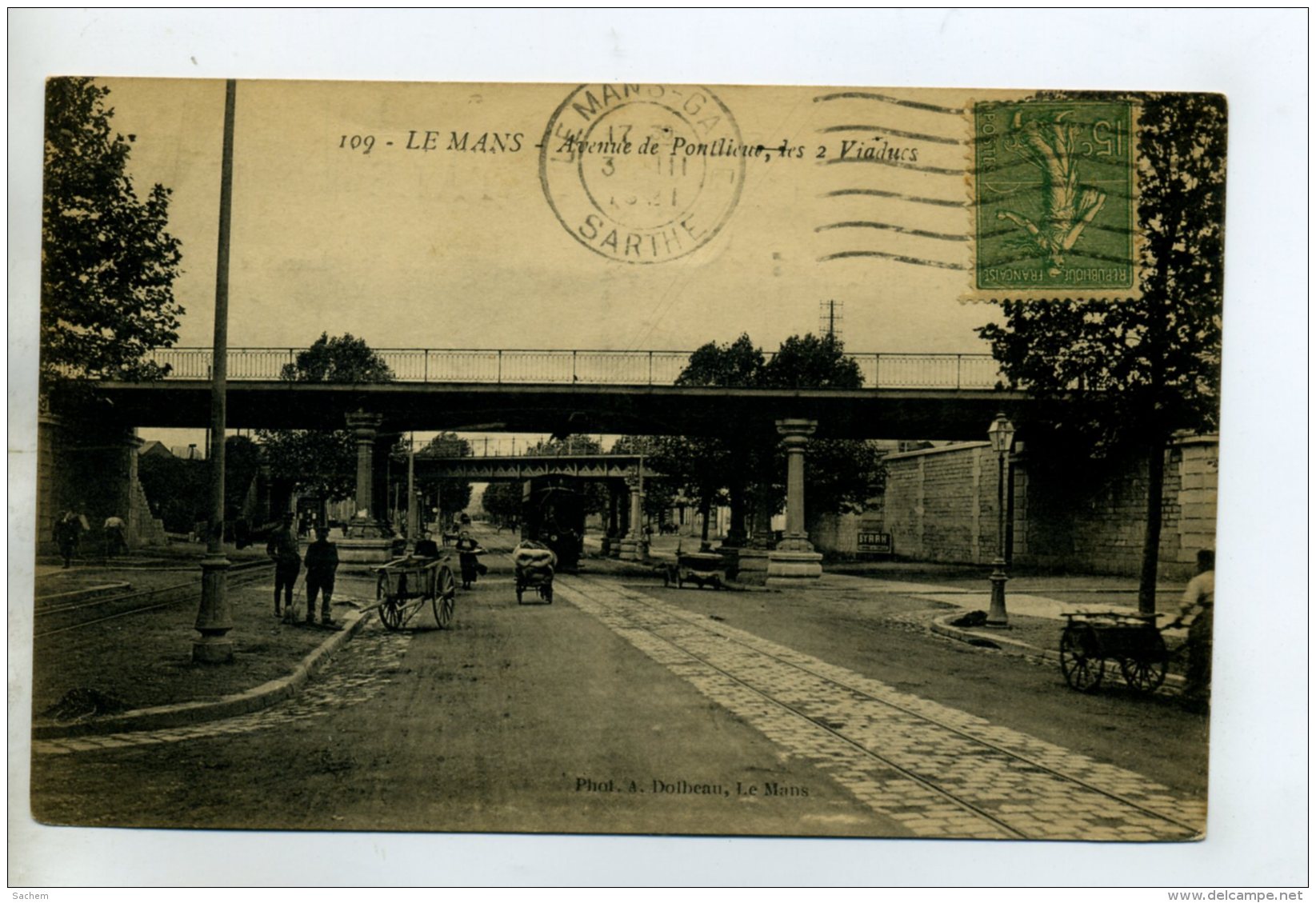 72 LE MANS Les 2  Viaducs  Avenue  De Pontlieue Anim 1924  /D02-2015 - Le Mans