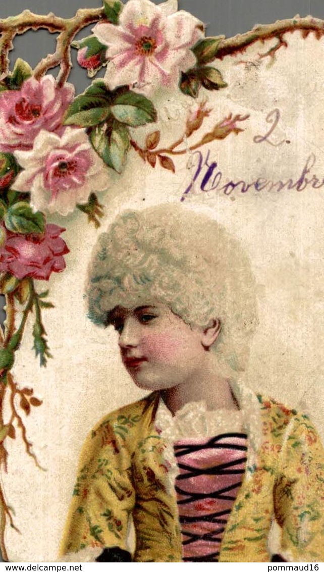 Découpi Femme Chevelure Blanche, Fleurs - Altri & Non Classificati