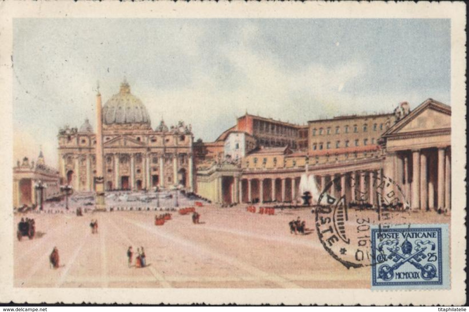 CPA Rome Place St Pietro E Vaticano CAD Citta Del Vaticano Poste 29 4 30 YT 29 - Vaticaanstad