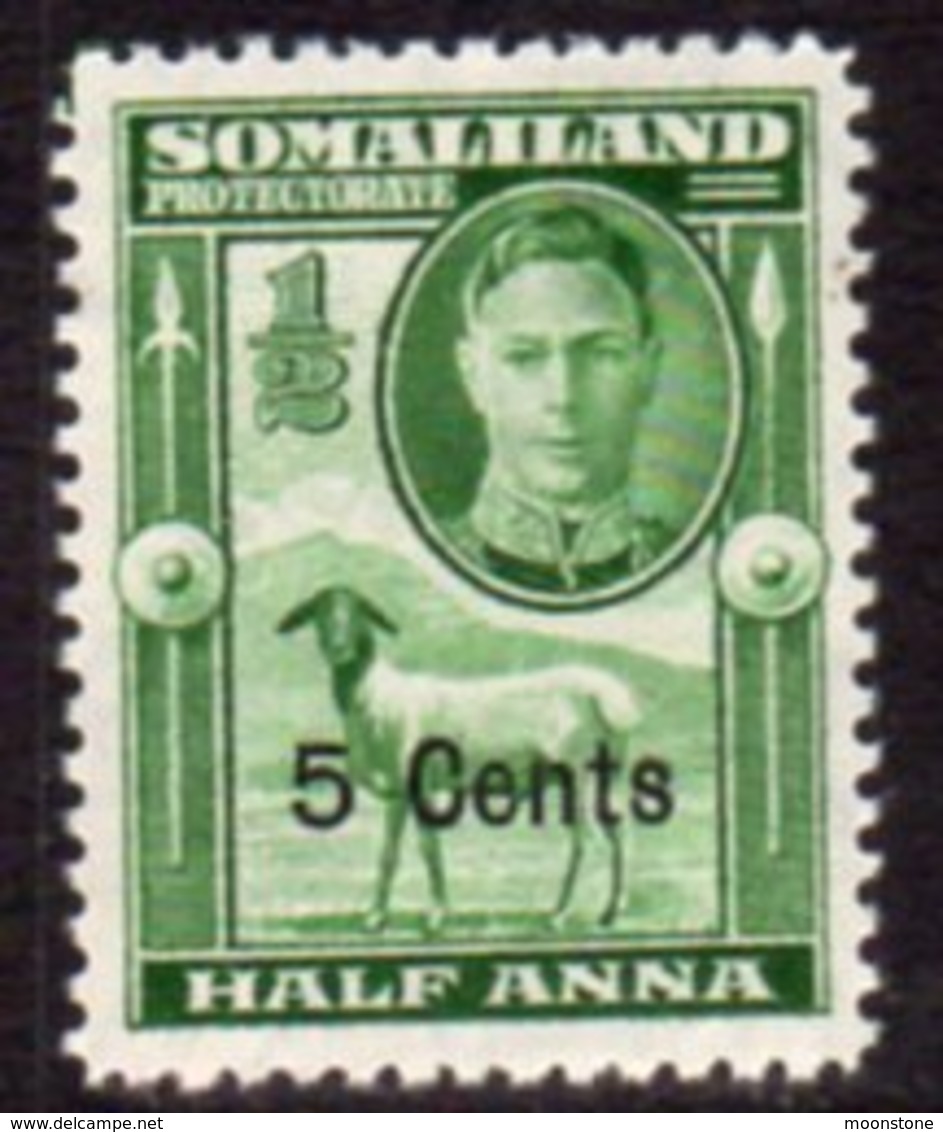 British Somaliland 1951 Definitive Surcharges 5c On Half Anna Value, MNH, SG 125 (BA) - Somaliland (Protectorate ...-1959)