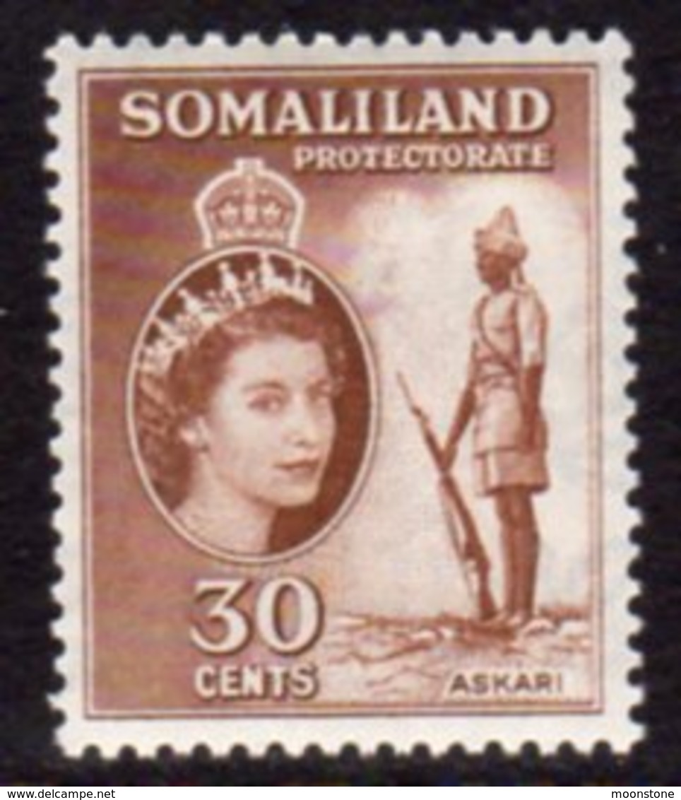 British Somaliland 1953-8 30c Scouts Sentry Value, MNH, SG 141 (BA) - Somaliland (Protectorate ...-1959)