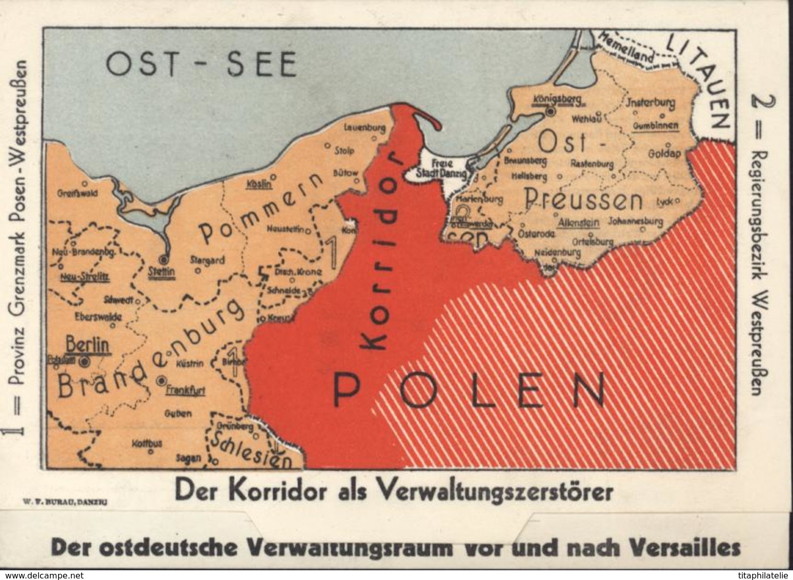 CP Propagande Der Korridor Als Verwaltungszerstörer Der Ostdeutsche Verwaltungsraum Vor Nach Versailles Couloir Danzig - Lettres & Documents