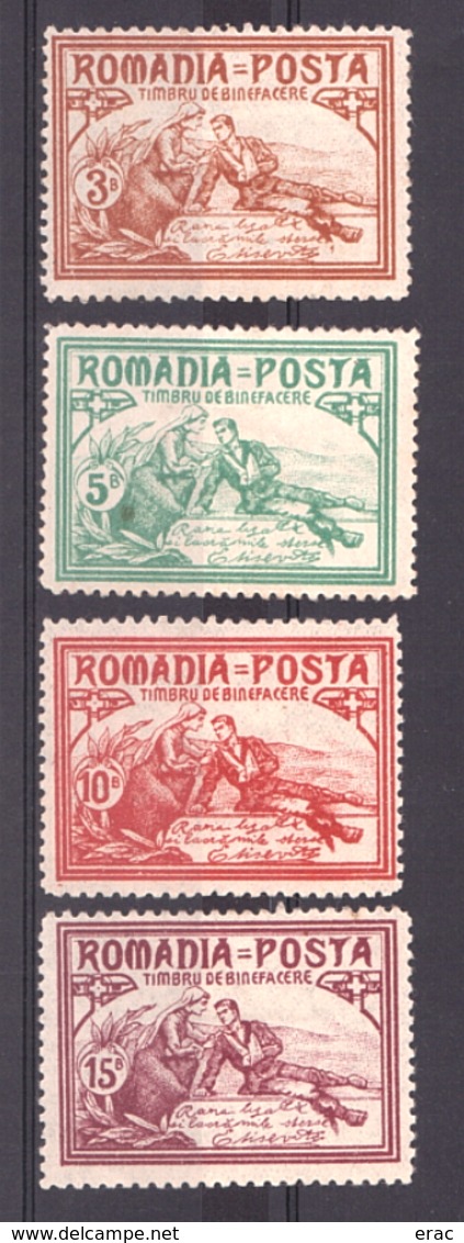 Roumanie - 1905/06 - N° 160 à 163 - Neufs * - Bienfaisance - Soignant Un Blessé - Unused Stamps