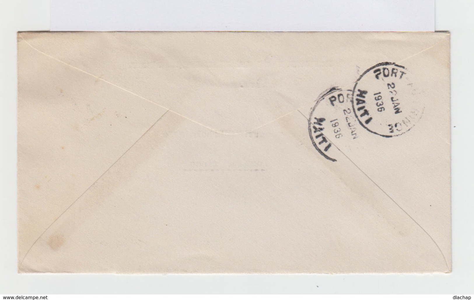 Sur Enveloppe Paire De Timbres République D'Haïti 5 C. Verts. CAD Haïti 1936. (673) - Haïti