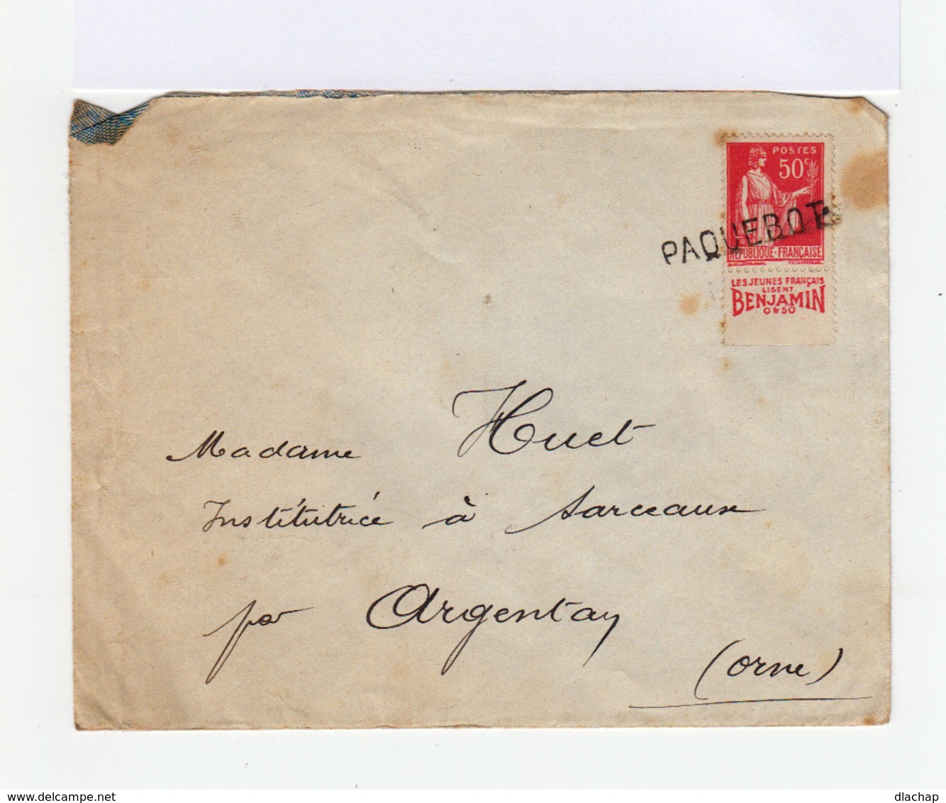 Sur Enveloppe 50 C. Rose Rouge Avec Bande Publicitaire. Oblitération Paquebot. CAD Douala Cameroun 1933. (676) - Lettres & Documents