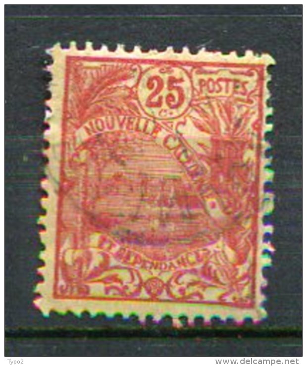 NOUVELLE-CALEDONIE -  Yv. N°  117  (o)   25c Rouge S Jaune    Cote  0,9 Euro  BE - Oblitérés