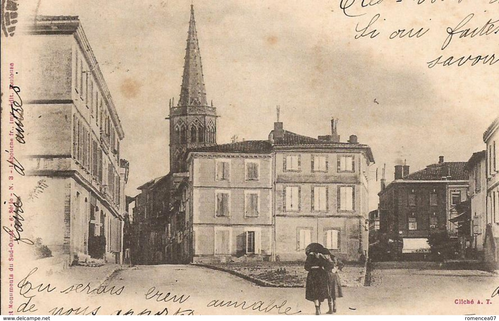 MURET (Haute-Garonne) - PLACE Et EGLISE - Animée - Carte "précurseur" - Voyagée - Muret