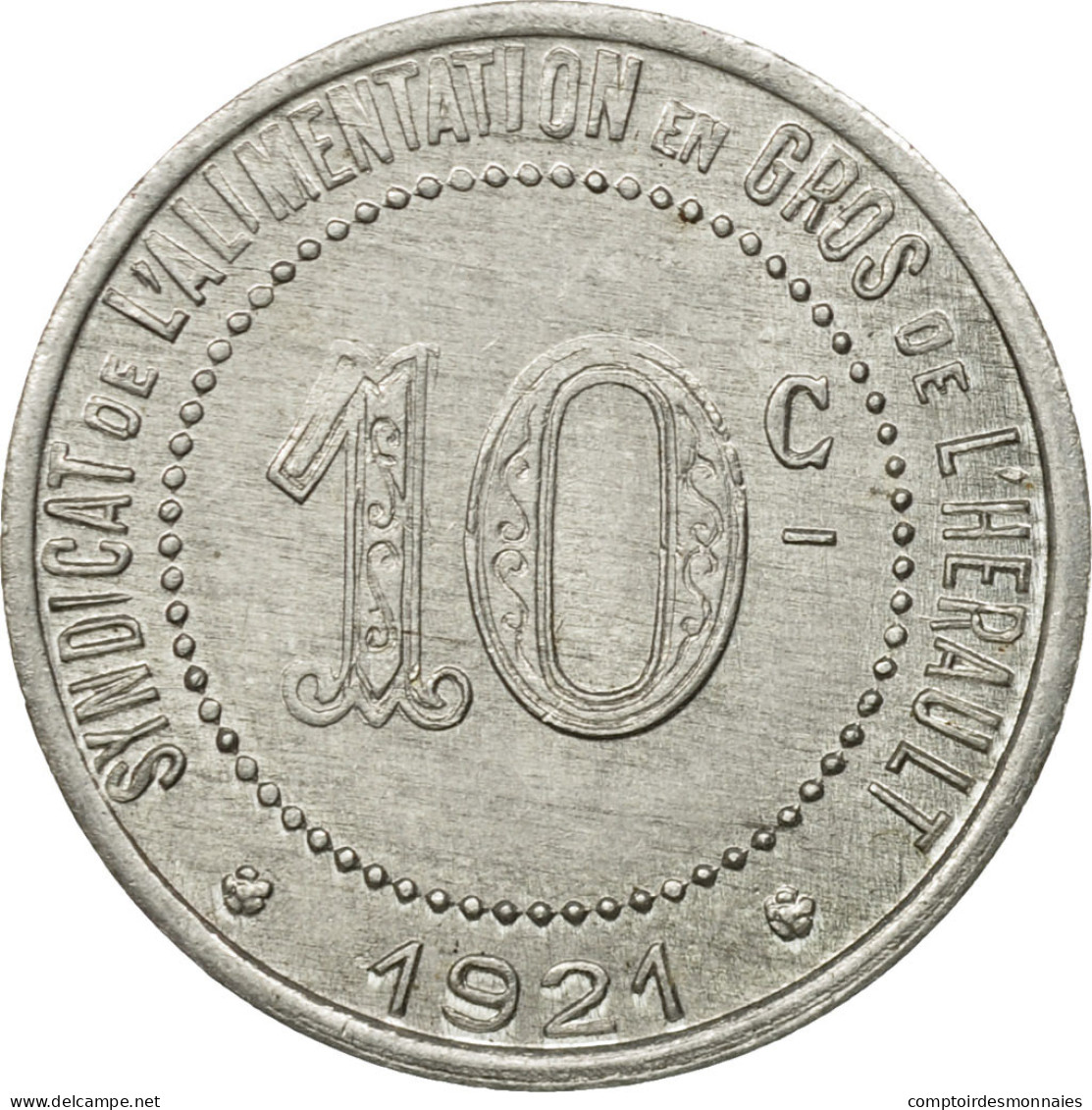 France, Jeton, 10 Centimes, Syndicat De L'Alimentation En Gros De L'Hérault - Autres & Non Classés