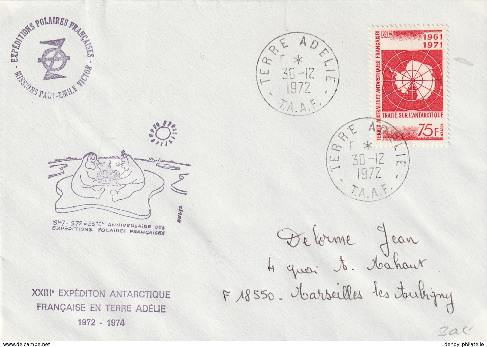 TAAF N° 39sur Enveloppe De La XXIII Expedition Antarctique Francaise 1972 1974 - Lettres & Documents