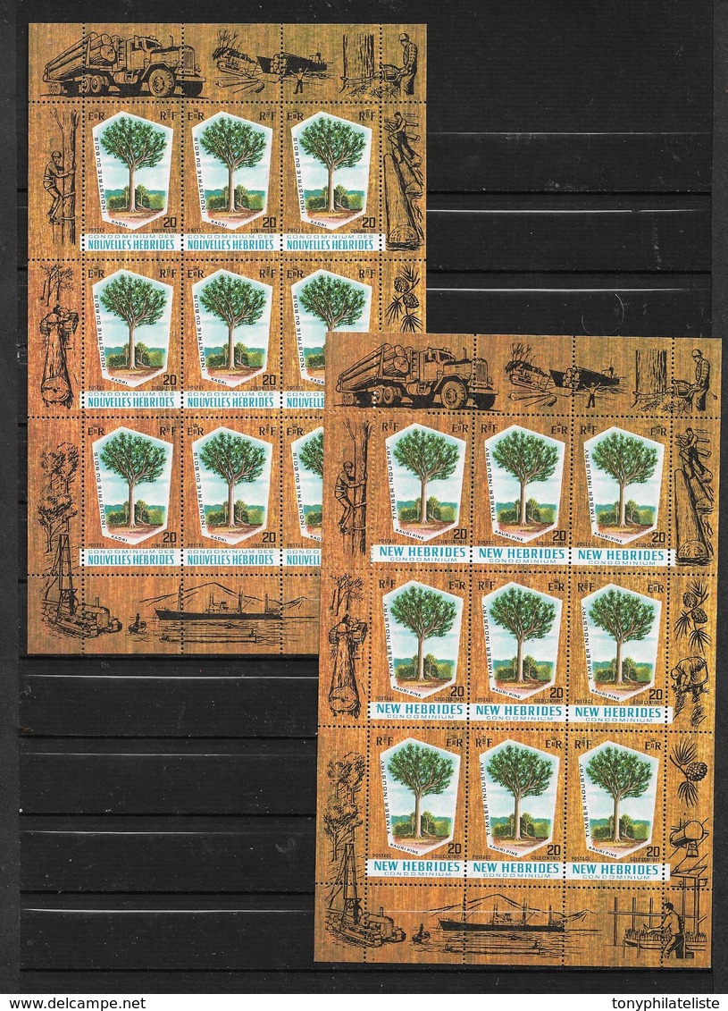 Nouvelles Hébrides Timbres De 1969 N°280 Et 281 En Bloc De 9 Timbres  Neufs ** - Unused Stamps