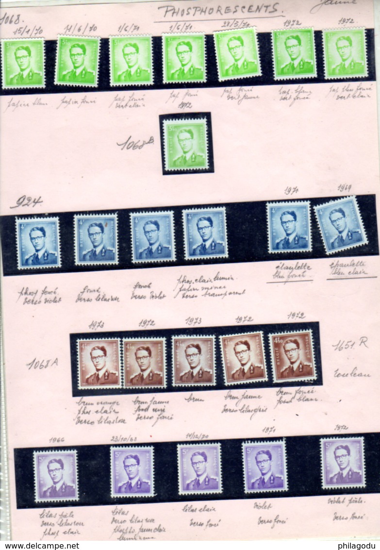 1953-58, Belgique,étude Baudoin, Type Marchand, Nuances, Papiers, Entre 924 ** Et 1068A** - Neufs