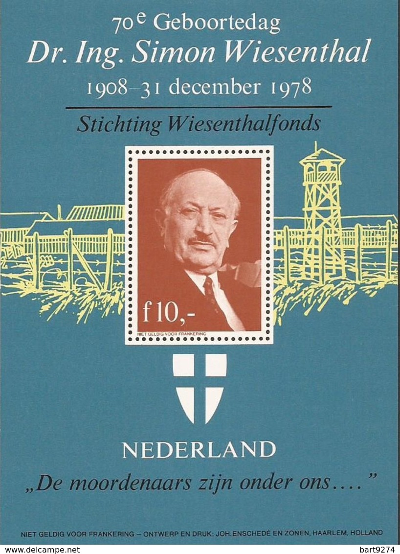 Nederland Cinderella - Simon Wiesenthal Birthday - Jewish