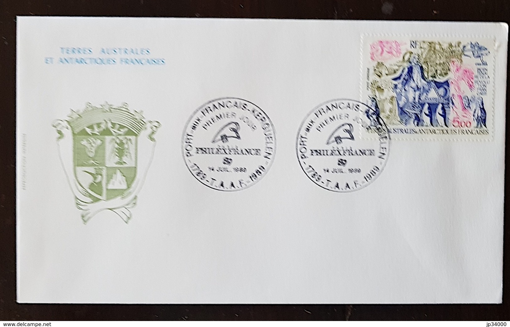 TAAF Bicentenaire Révolution Française. Yvert PA 107. FDC, Enveloppe 1er Jour. PORT AUX FRANCAIS-KERGUELEN - Revolución Francesa