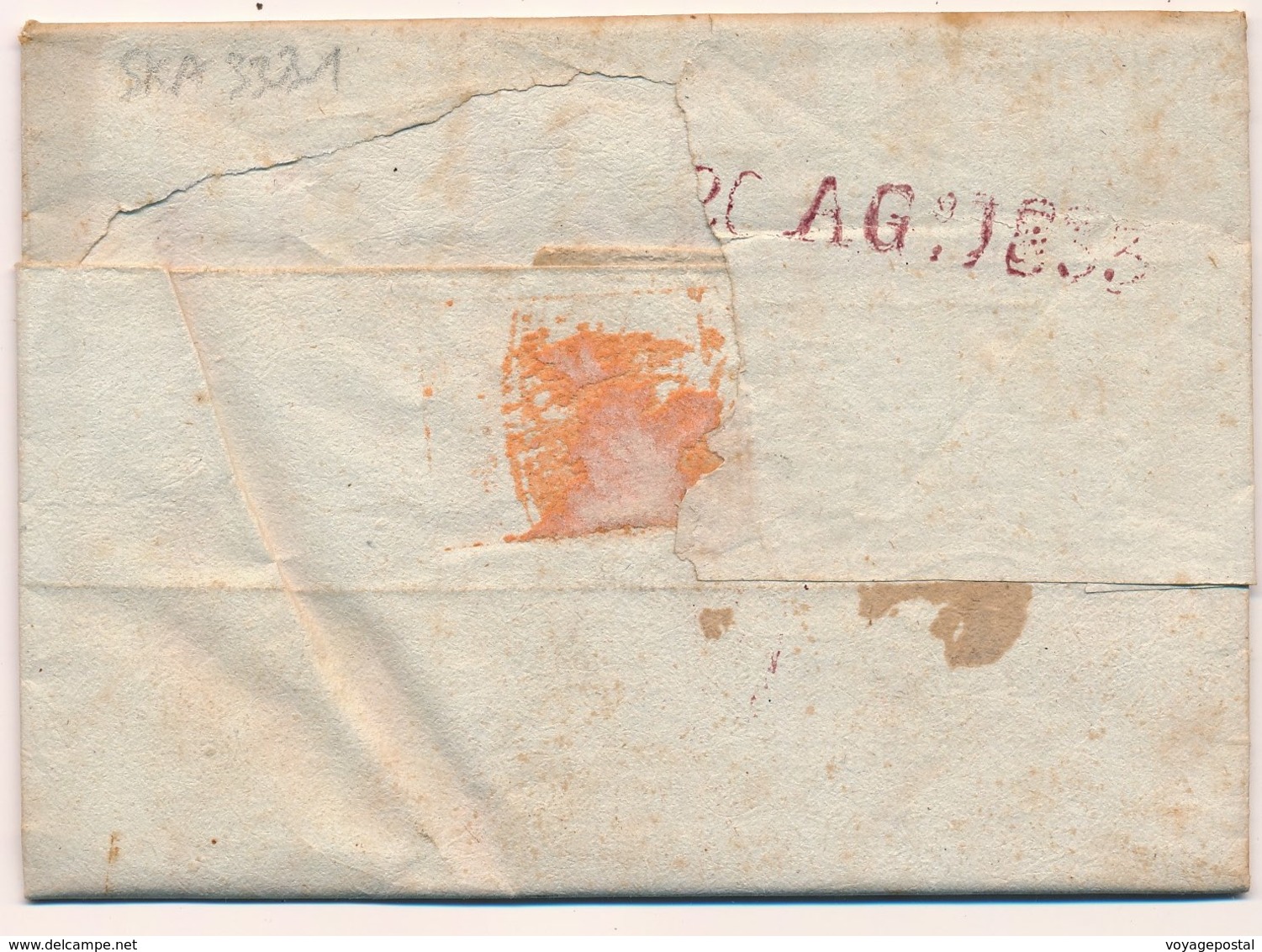 Lettre Vittoria M.S.G.A Pour Palerme Corretta 1833 - Papal States